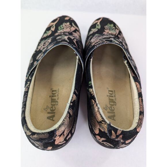 Alegria Lauryn Nubuck SlipOn Shoes Copper Floral Size 39 - Picture 6 of 10